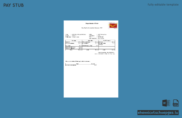 Beispielvorschau für die Gehaltsabrechnung der India Post